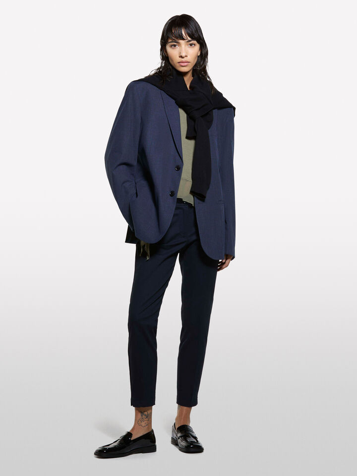 Dark blue slim fit chinos - women's chino trousers - Dark Blue | Sisley image number 1